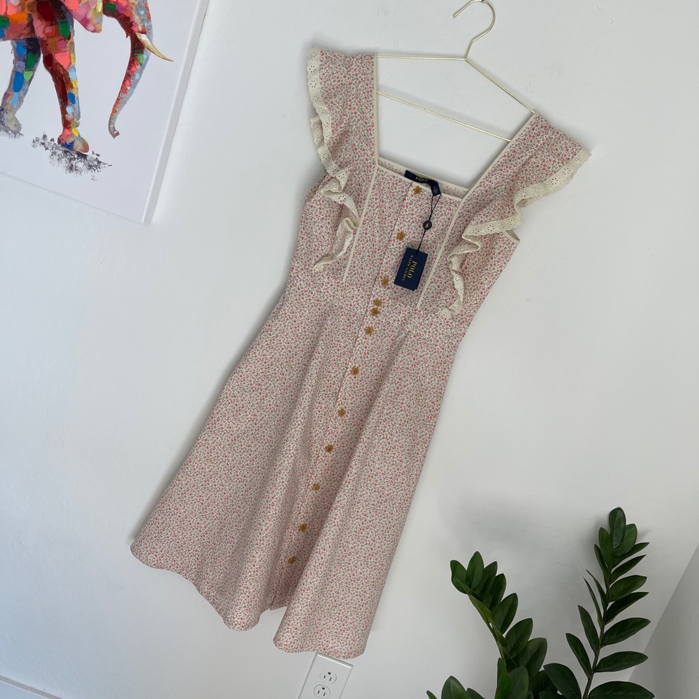 Polo Ralph Lauren Pinafore Sleeveless Tea Dress 0